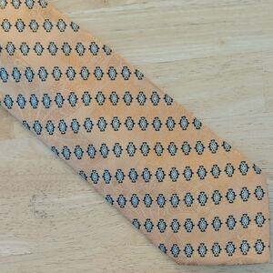 Stefano Ricci Gold and Blue Patterned *PRINT* Tie